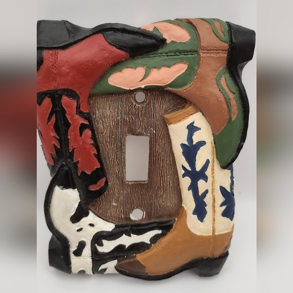 Vintage Western Boots Light Switch Cover 5.5" X 4" - Picture 2 of 4